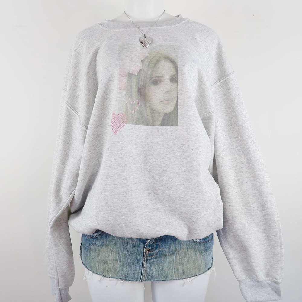 y2k lana del Rey graphic sweatshirt saint pink by charlotte